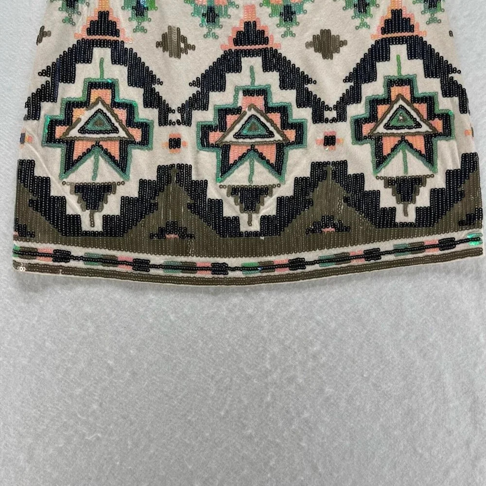 Express Skirt Size XS Southwestern Embellished Mini Pima Cotton Modal Multicolor - Picture 4 of 10